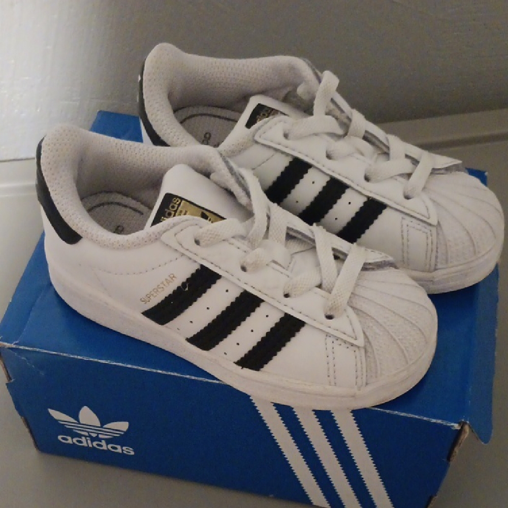 Adidas Kids Sneakers White with Black Stripes